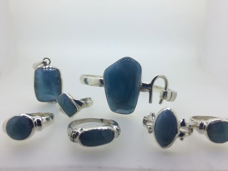 Blue gemstone jewelry collection