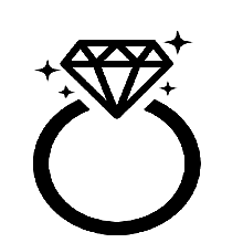 Diamond ring icon with sparkle